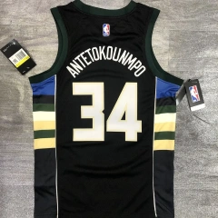 Mens Giannis Antetokounmpo 2020-21 Black Swingman Jersey - Icon Edition