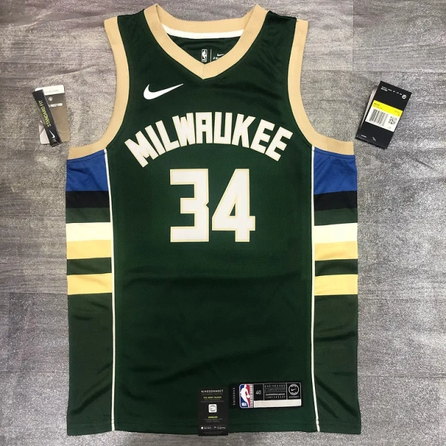 Mens Giannis Antetokounmpo 2020-21 Green Swingman Jersey - Icon Edition