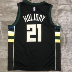 Mens Jrue Holiday 2020-21 Black Swingman Jersey - Icon Edition