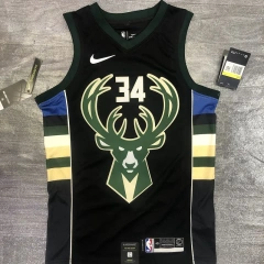 Mens Giannis Antetokounmpo 2020-21 Black Swingman Jersey - Icon Edition