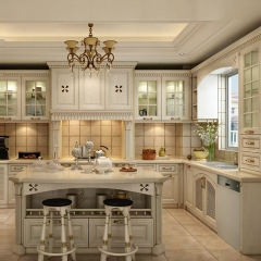 Factory Price Private Villa Kitchen Design Classic Cupboards Unique Kitchen Cabinet Full Set