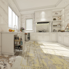 Classic Custom Solid Wood Kitchen Cabinet European Style With Built-in oven U-Shape Cabinet