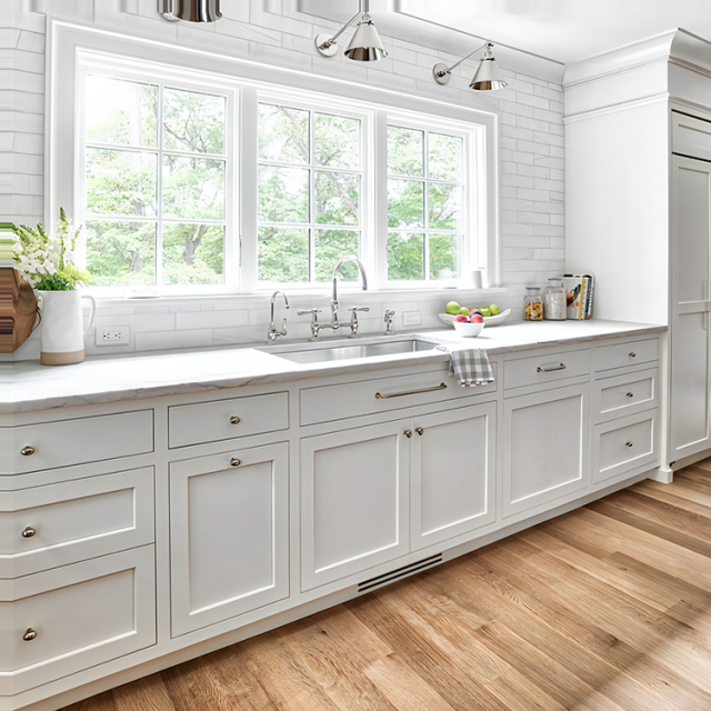 White Industrial Latest Kitchen Cabinet Modern Design Modular Kitchen Furniture With Pattern Stone