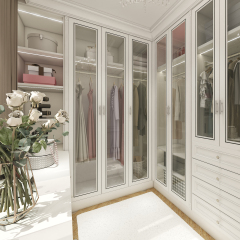 High Quality Modern High-End Solid Color Painted Wardrobe with Storage Function Practical MDF Door Material Furniture