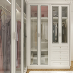 High Quality Modern High-End Solid Color Painted Wardrobe with Storage Function Practical MDF Door Material Furniture