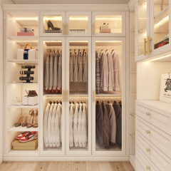 Factory Direct Supplier Durable Modern Design Closet Glass Door Wardrobe
