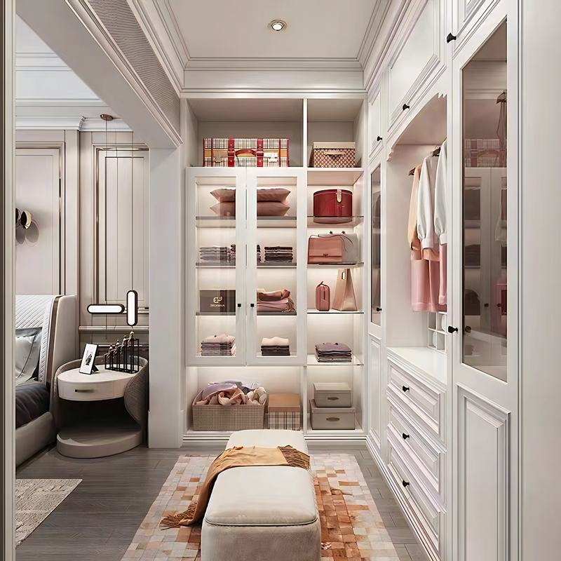 Bedroom Furniture Solid Wood Plywood MDF Wardrobes Bedroom Closet Clothes Storage Cabinet