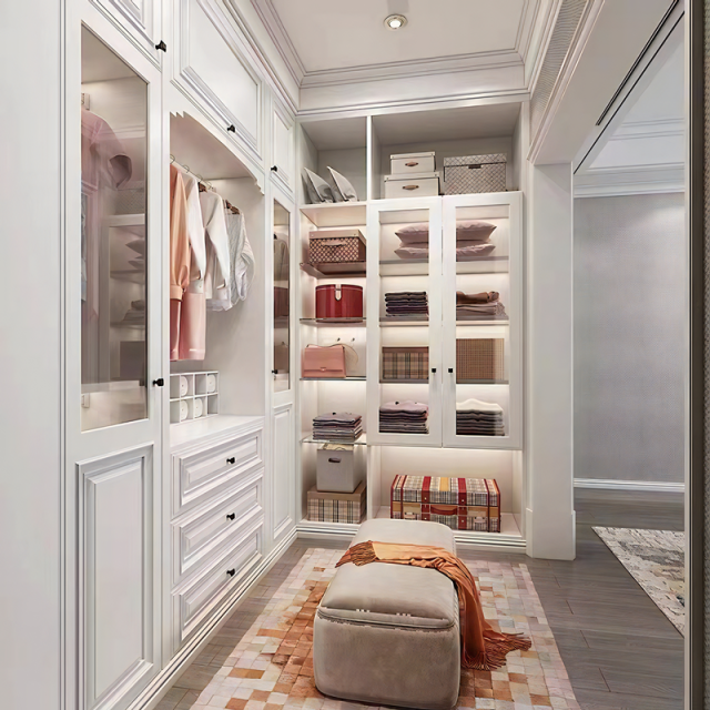 Bedroom Furniture Solid Wood Plywood MDF Wardrobes Bedroom Closet Clothes Storage Cabinet
