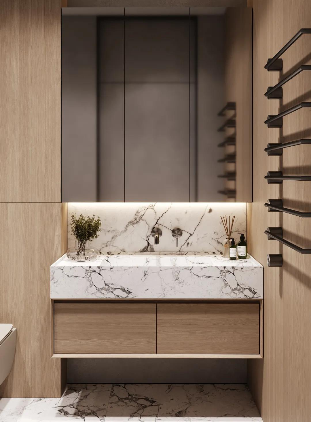 2025 Hot Selling Modern Design Marble Bathroom Vanity Set With Wall Mount Mirror Customized For Hotels And Restrooms