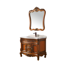American Style Bathroom Cabinet Floor Standing Solid Wood Small Bathroom Vanity Cabinet with Sink