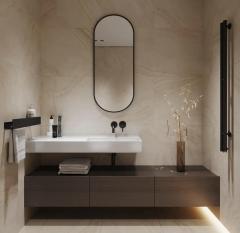New Design High Quality Floating Bathroom Vanity Cabinet Solid Surface Countertop Bathroom Furniture Vanity Set