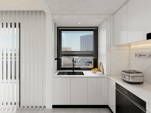 Modern Designs High End Custom Furniture Used Small Full White U Shaped Plywood Kitchen Cabinets From China