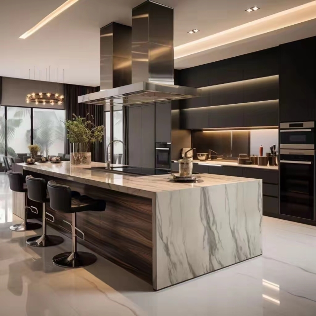 China Manufacturer Custom Cabinet Kitchen Modern Furniture Design Wood Veneer Kitchen Cabinets