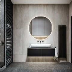 2025 Bathroom Modern Style Wall Hung Mirror Storage Cabinet Bathroom Vanity With Sink