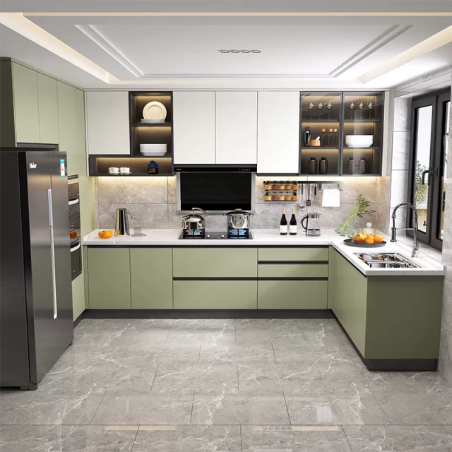 Fresh Style Modern Designs Factory Price Complete Kitchen Cupboards Furniture Set Modern Custom Chipboard Kitchen Cabinets