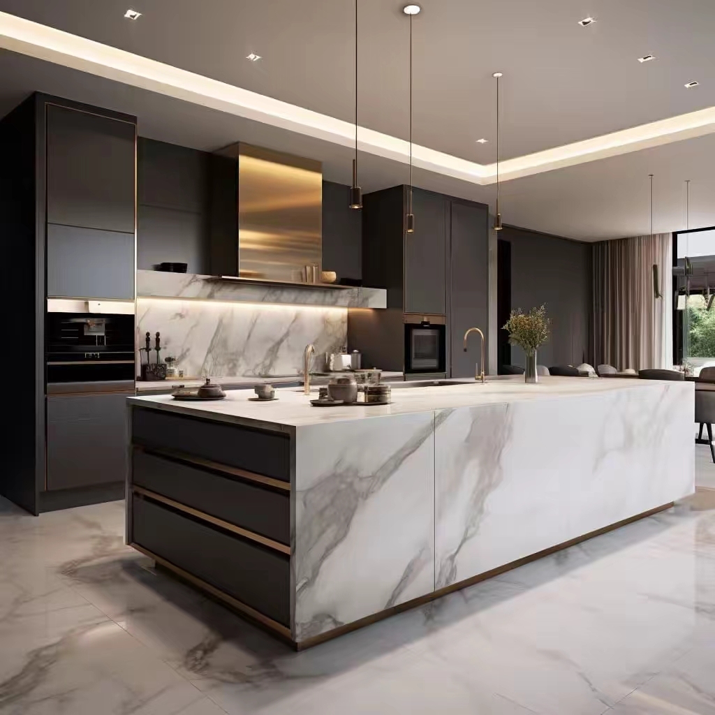 China Manufacturer Custom Cabinet Kitchen Modern Furniture Design Wood Veneer Kitchen Cabinets