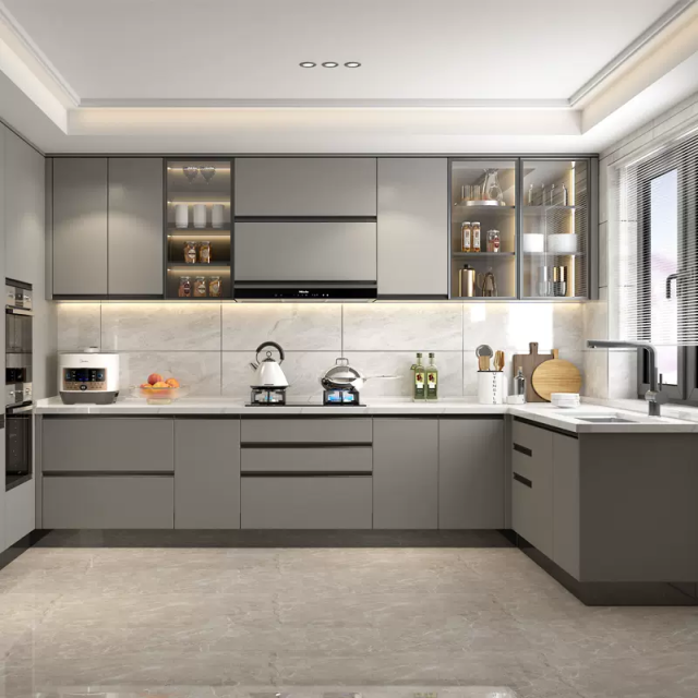 China Manufacturer Hot Sale Wood Cabinets Kitchen Set Furniture Modern Kitchen Cupboard Set Cabinet Custom Cabinetry