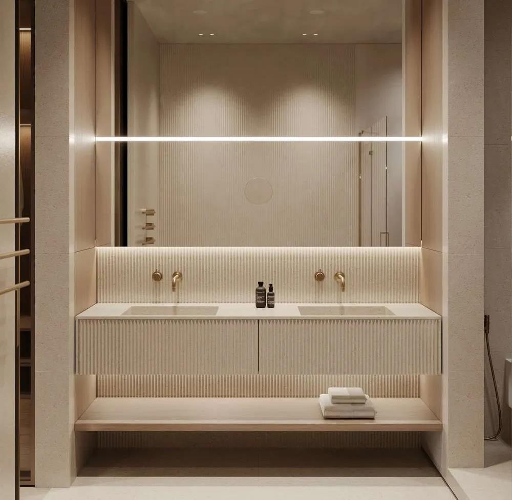 Luxury Style Wall Hung Cabinet Mirror Bathroom Cabinet Vanity With Mirror Basin