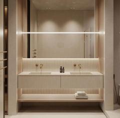 Luxury Style Wall Hung Cabinet Mirror Bathroom Cabinet Vanity With Mirror Basin