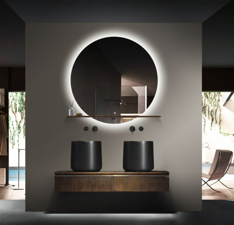 2025 Simplicity Modern Wooden Bathroom Vanity Cabinet Set Solid Wood Wall-Mounted with Sink & Mirror For Villas