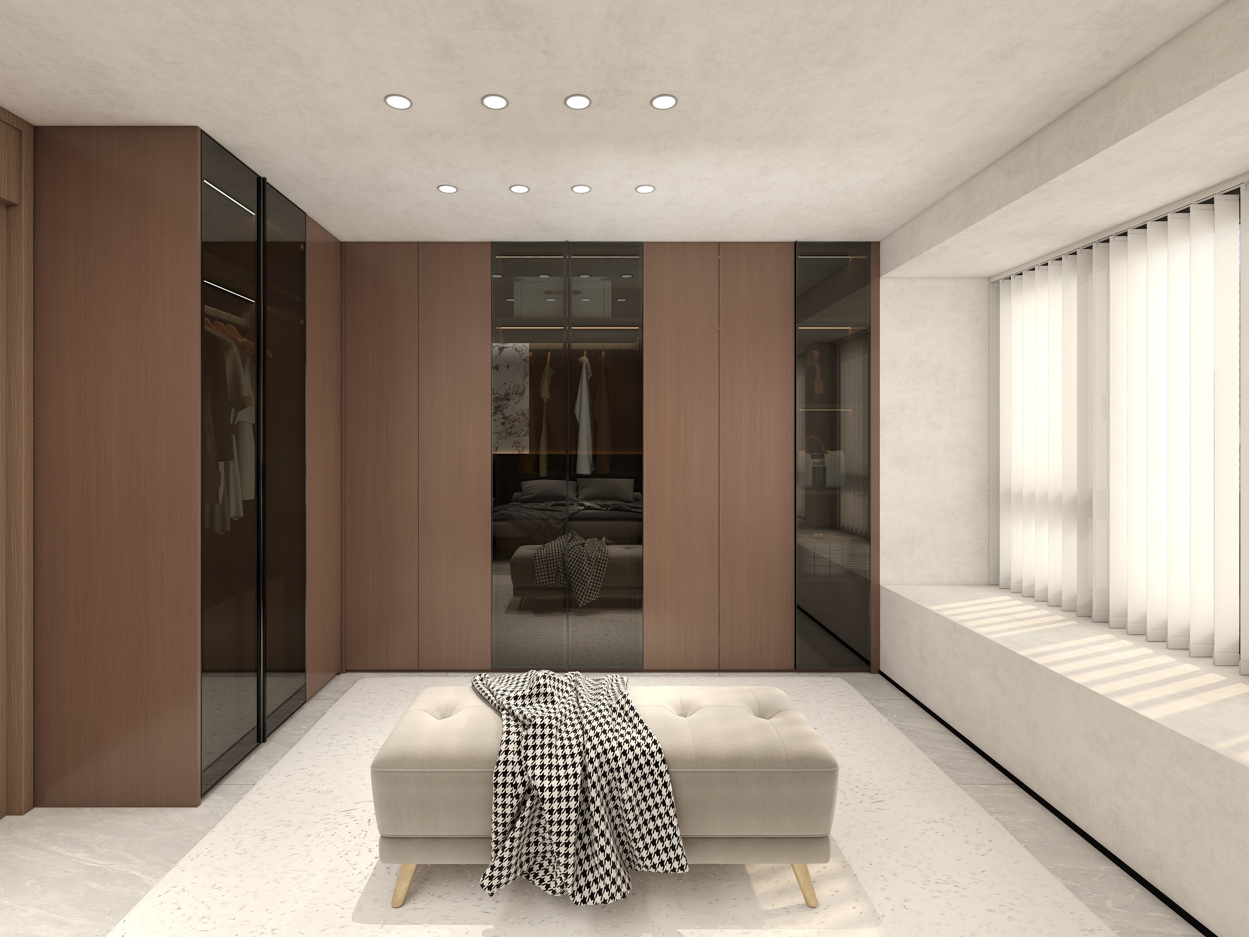 Modern Plywood Wardrobe Cabinets Wooden Clothes Almirah with Classical Bedroom Style Includes Drawers Home Hotel Use
