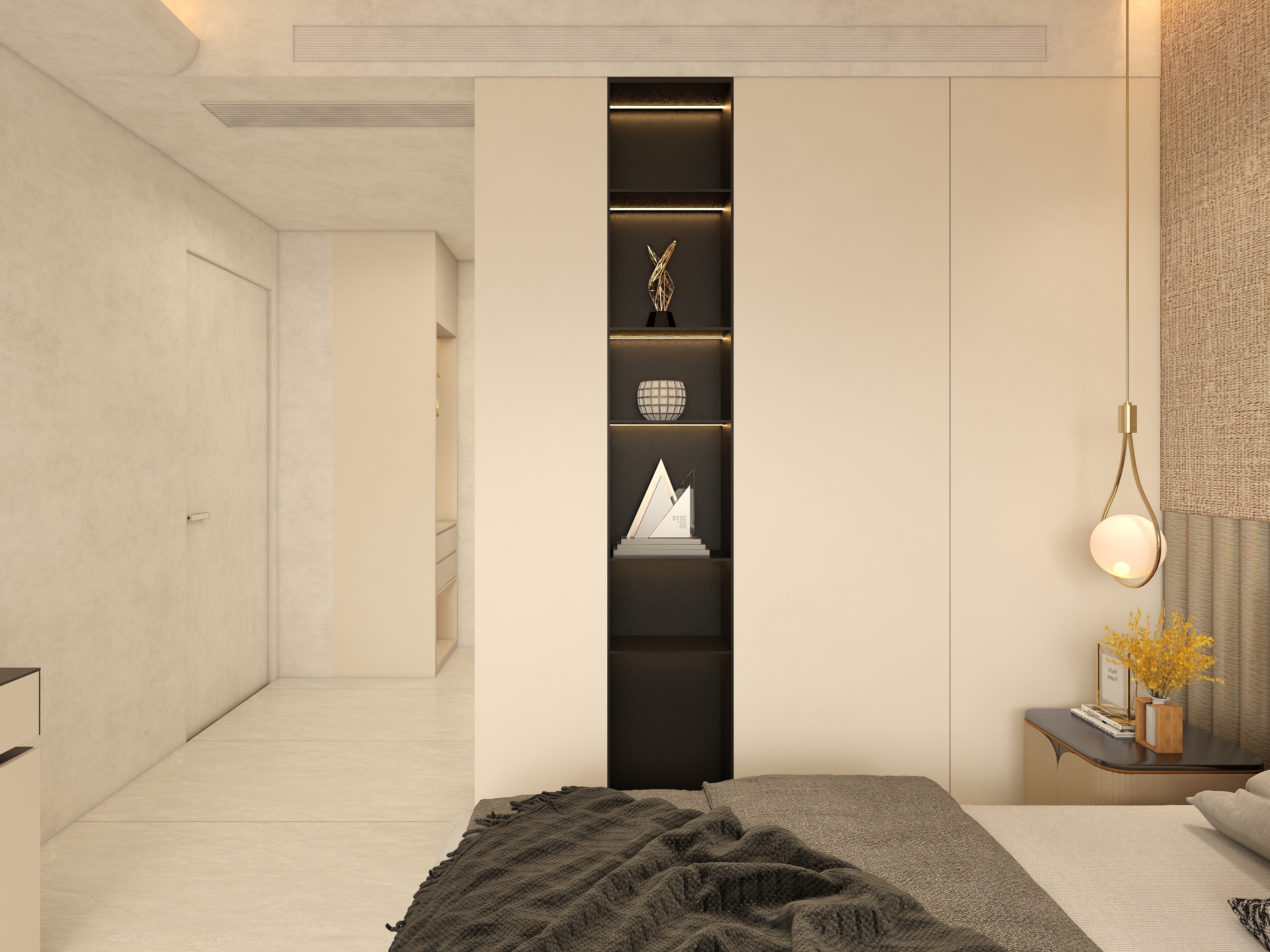 Modern European Plywood Solid Wood Open Closet Wardrobe System for Bedroom or Villa Use Stylish Contemporary Furniture
