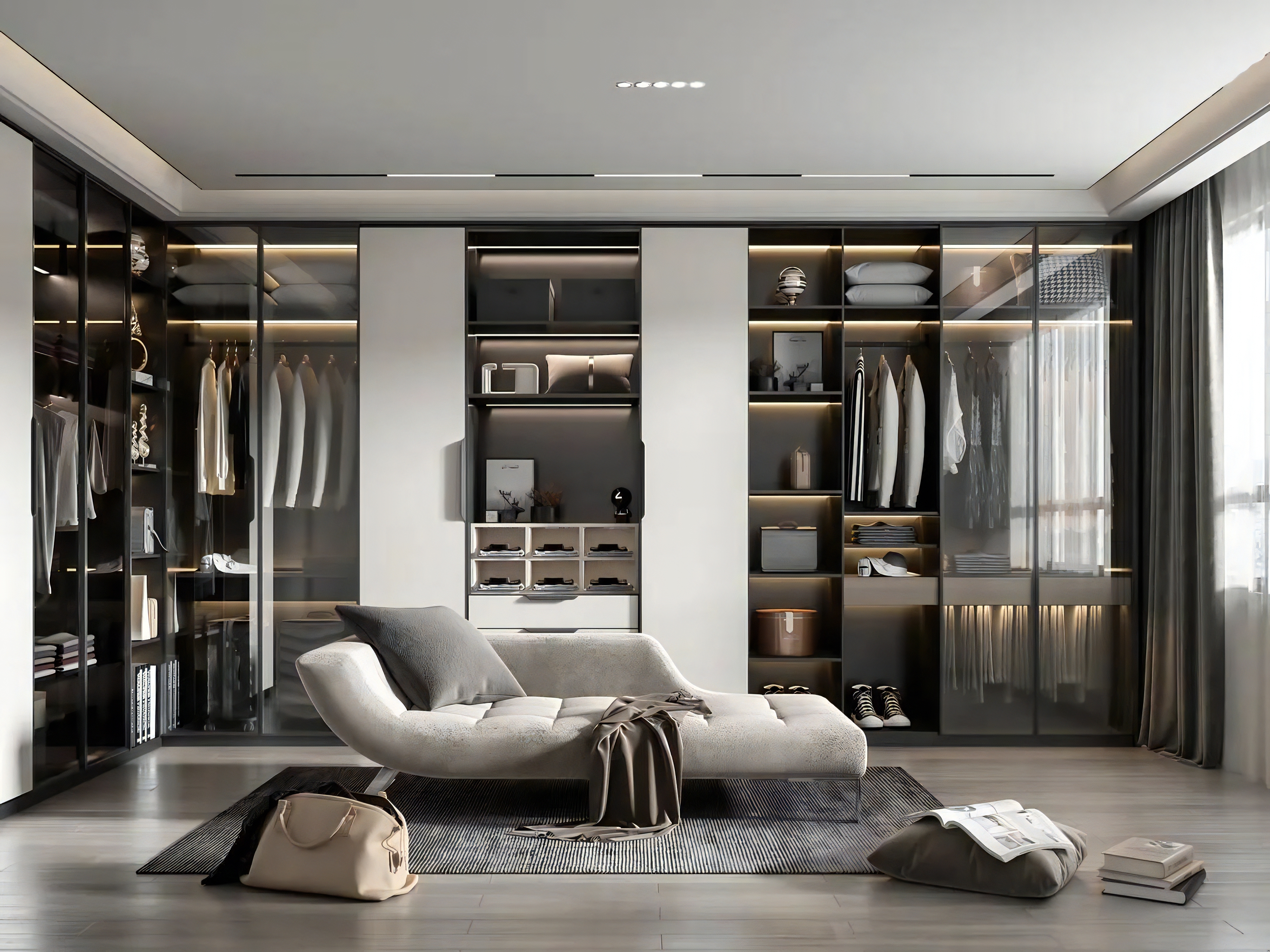 New Design Bedroom Furniture Wooden Solid Wood Plywood MDF  Modern Simple Home Wardrobe Customized Size