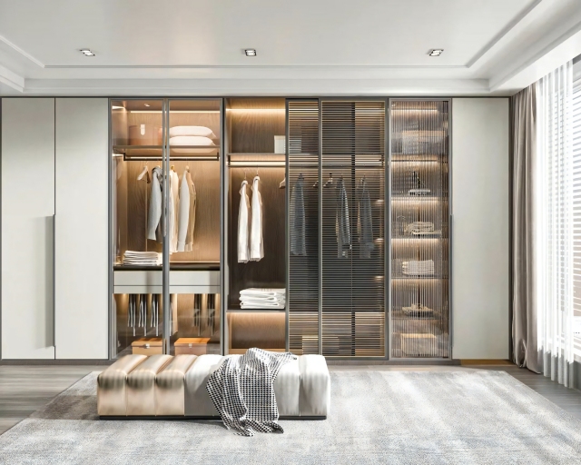 Home Simple Design Closet Different Colors Customized Solid Wood Plywood MDF Wardrobe