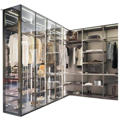High End Modular Custom Wooden Design Solid Wood Plywood Wardrobes Modern Bedroom Closet Wardrobe