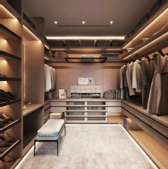 Design Whole House Customization High Quality Open Simple Plywood Wardrobe