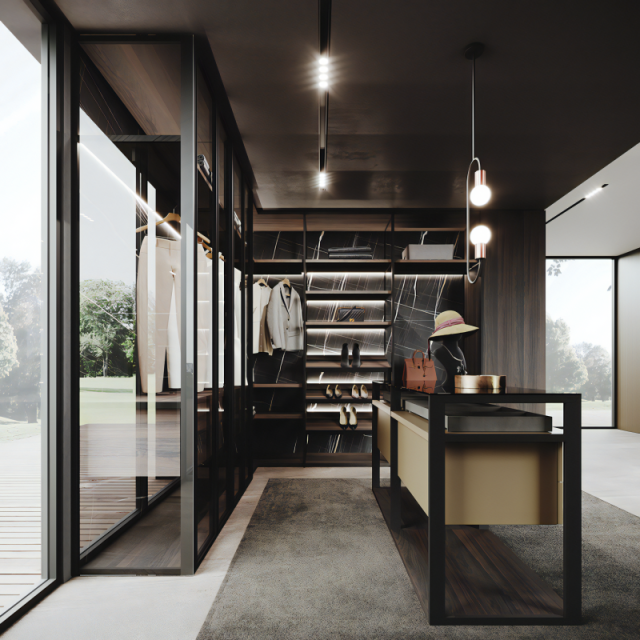 Hotel Wardrobe Wooden Luxury Bedroom Furniture Closet Black Lacquer Cabinets