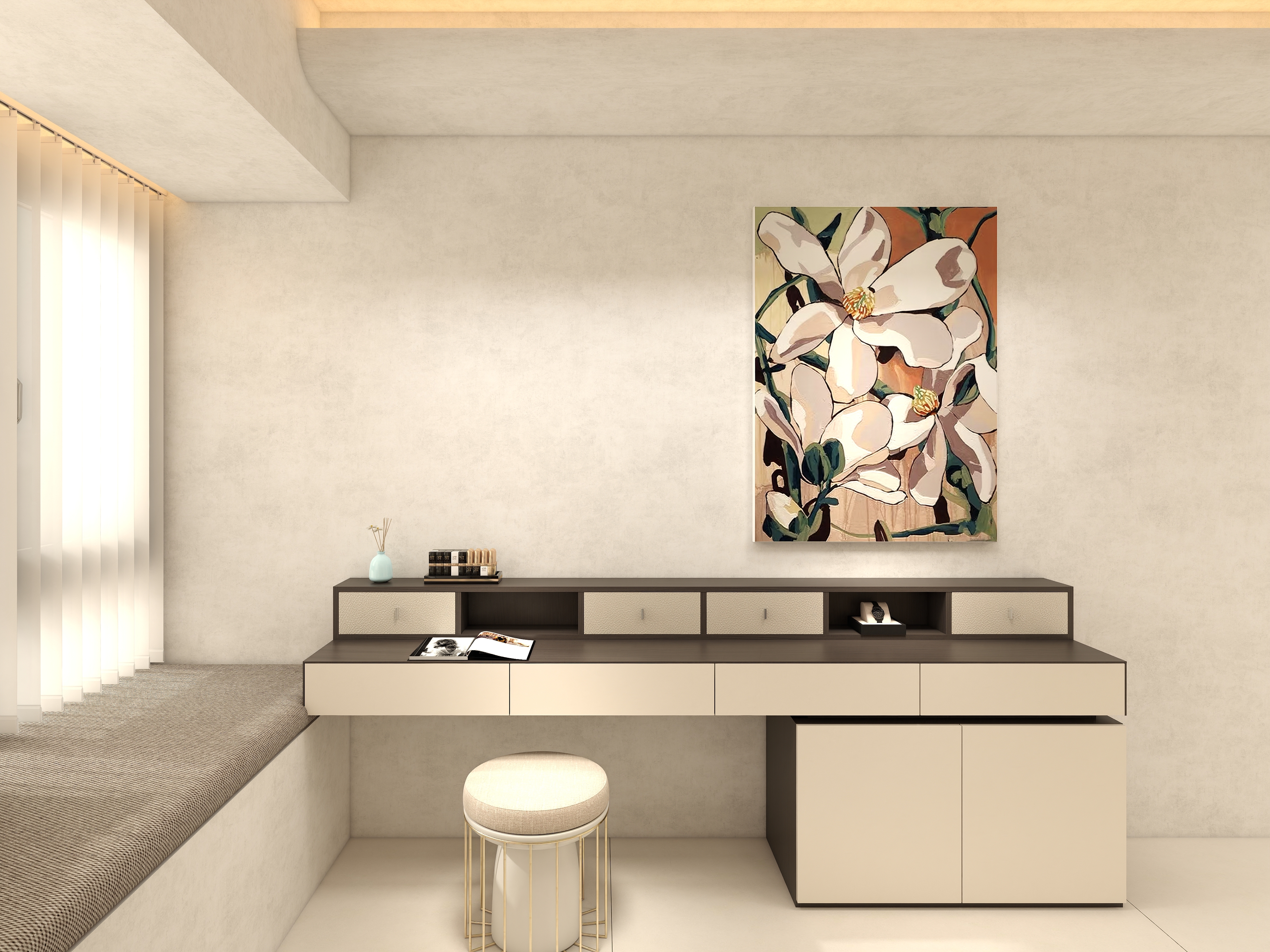 Modern European Plywood Solid Wood Open Closet Wardrobe System for Bedroom or Villa Use Stylish Contemporary Furniture