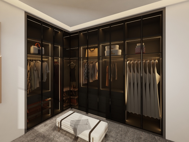 Deep Color Luxury European Solid Wood Composite Paint Craft Bedroom Furniture Bedroom Wardrobe With Special Hardware