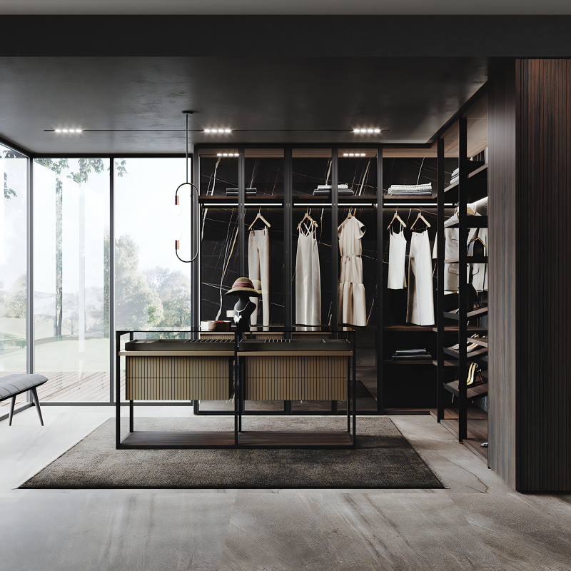 Hotel Wardrobe Wooden Luxury Bedroom Furniture Closet Black Lacquer Cabinets