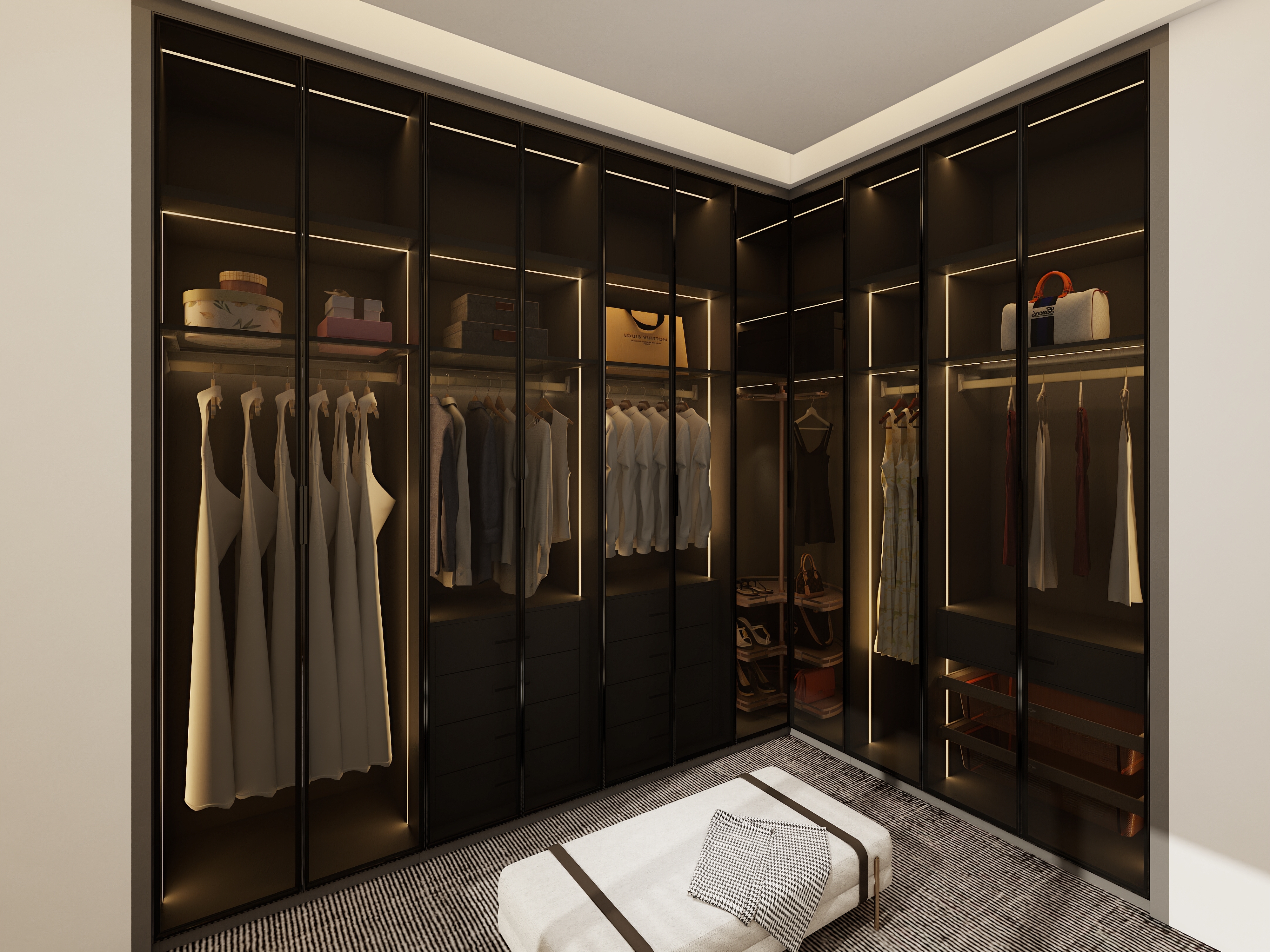 Deep Color Luxury European Solid Wood Composite Paint Craft Bedroom Furniture Bedroom Wardrobe With Special Hardware