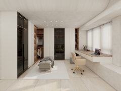 Modern New Design Customized Clothes Storage Solid Wooden Glass Door Wardrobe 2025