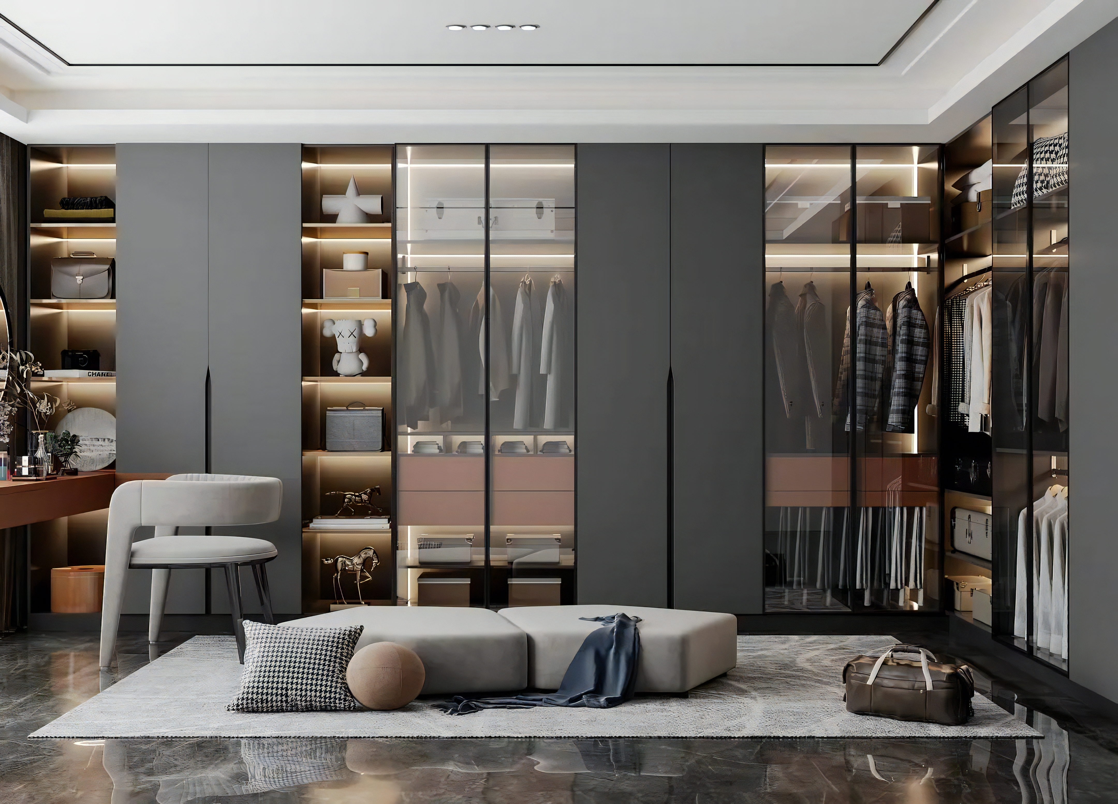 New Design Bedroom Furniture Wooden Solid Wood Plywood MDF  Modern Simple Home Wardrobe Customized Size