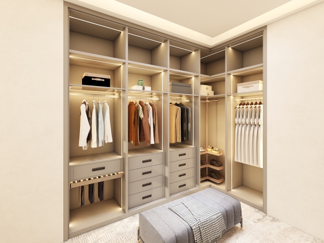 Wardrobe Glass Door Frame L Shape Corner Wardrobe Hardware Rack for Pants