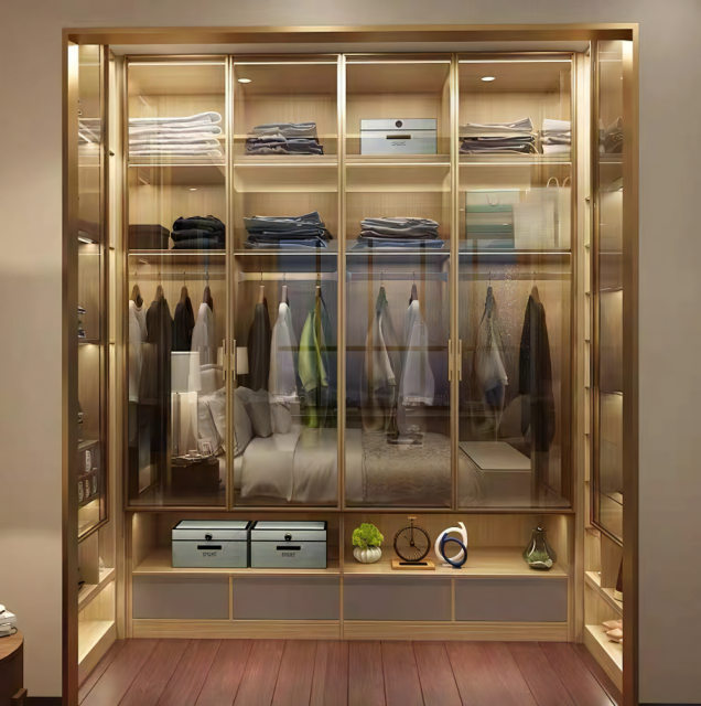 High Quality Bedroom Plywood Wardrobe Combination Sliding Modern Furniture Wardrobe
