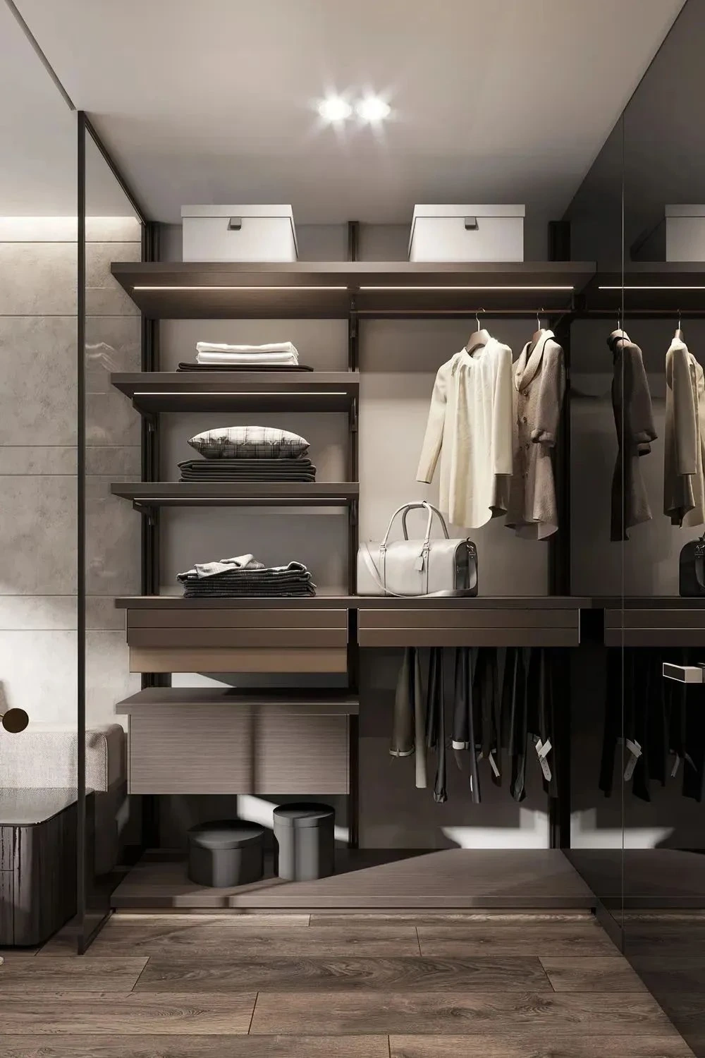 Best Selling Modern Design Natural Veneer Wardrobe High Quality Purely Environmentally Friendly For Bedroom & Living Room