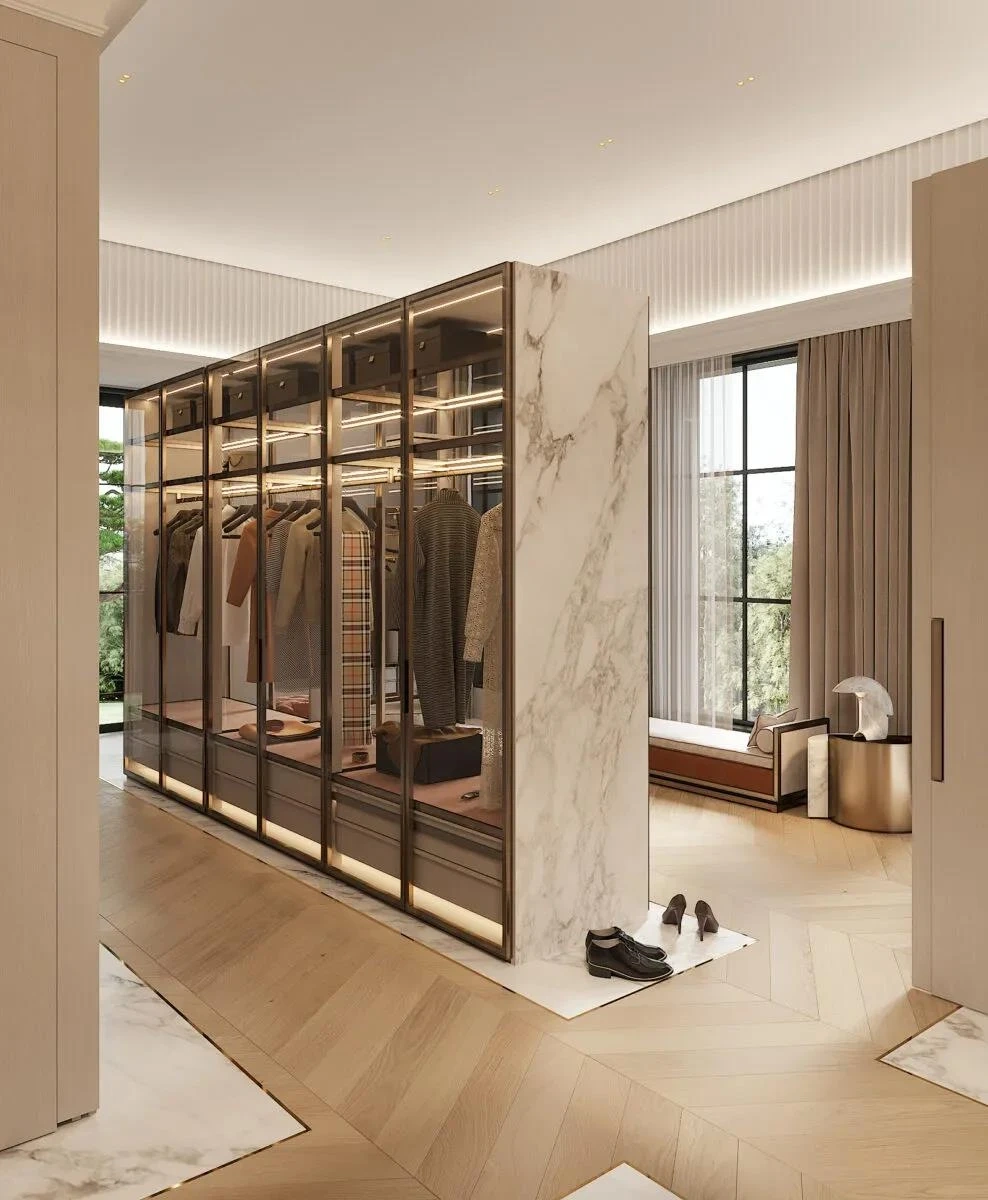 Australian Hotel Italian Wooden Solid Wood Walkin Room Closet Cabinets Closet Bedroom Cabinet