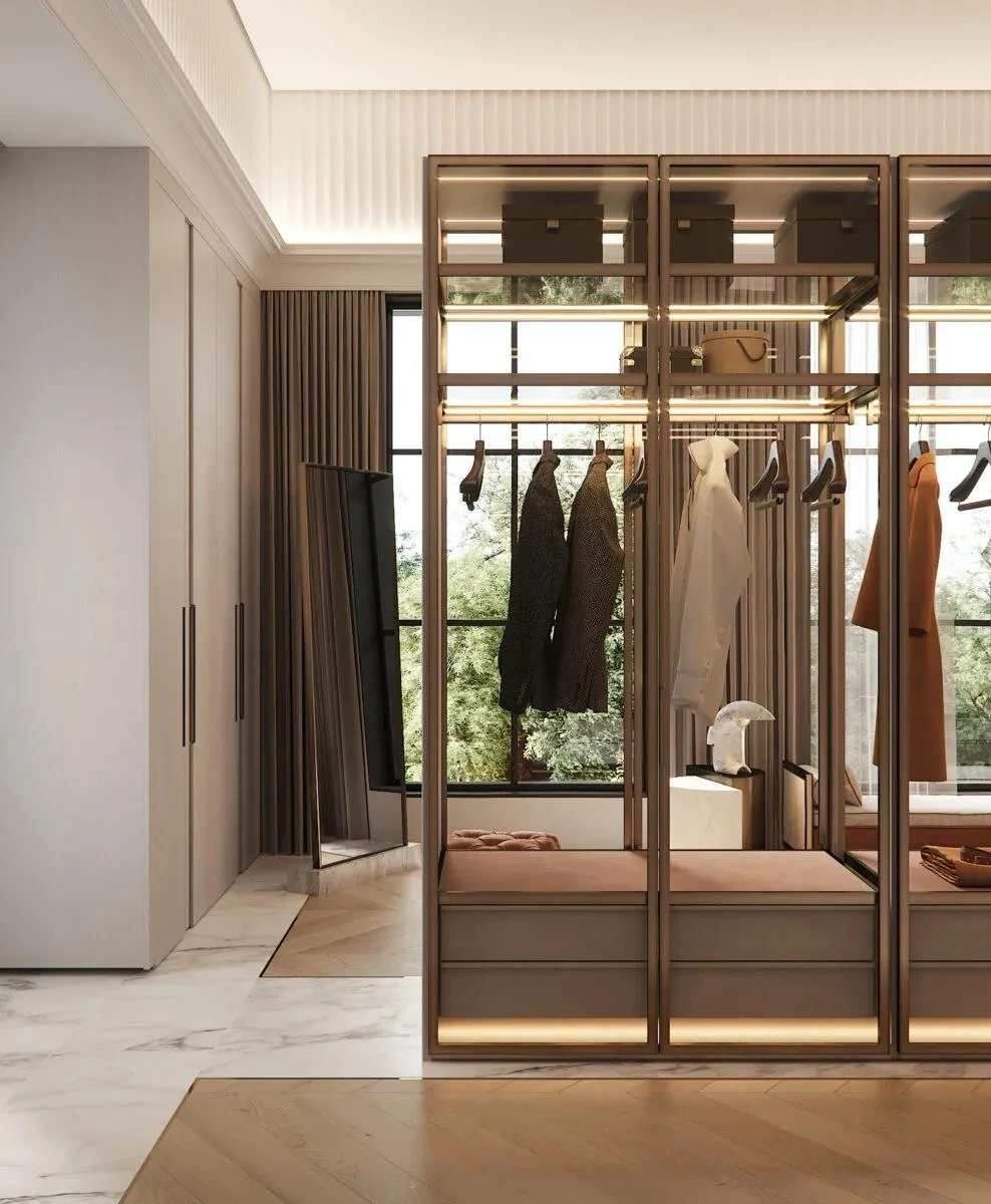 Australian Hotel Italian Wooden Solid Wood Walkin Room Closet Cabinets Closet Bedroom Cabinet