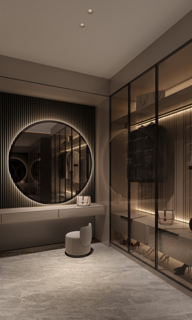 Factory Italian Light Luxury Glass Doors Solid Wood Open Wardrobe Full House Custom Modern Design for Bedroom Home Furniture
