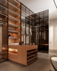Big Wardrobe Closet Room Cabinet Italian Luxury Glass Doors Design for Your Home Home Furniture Bedroom