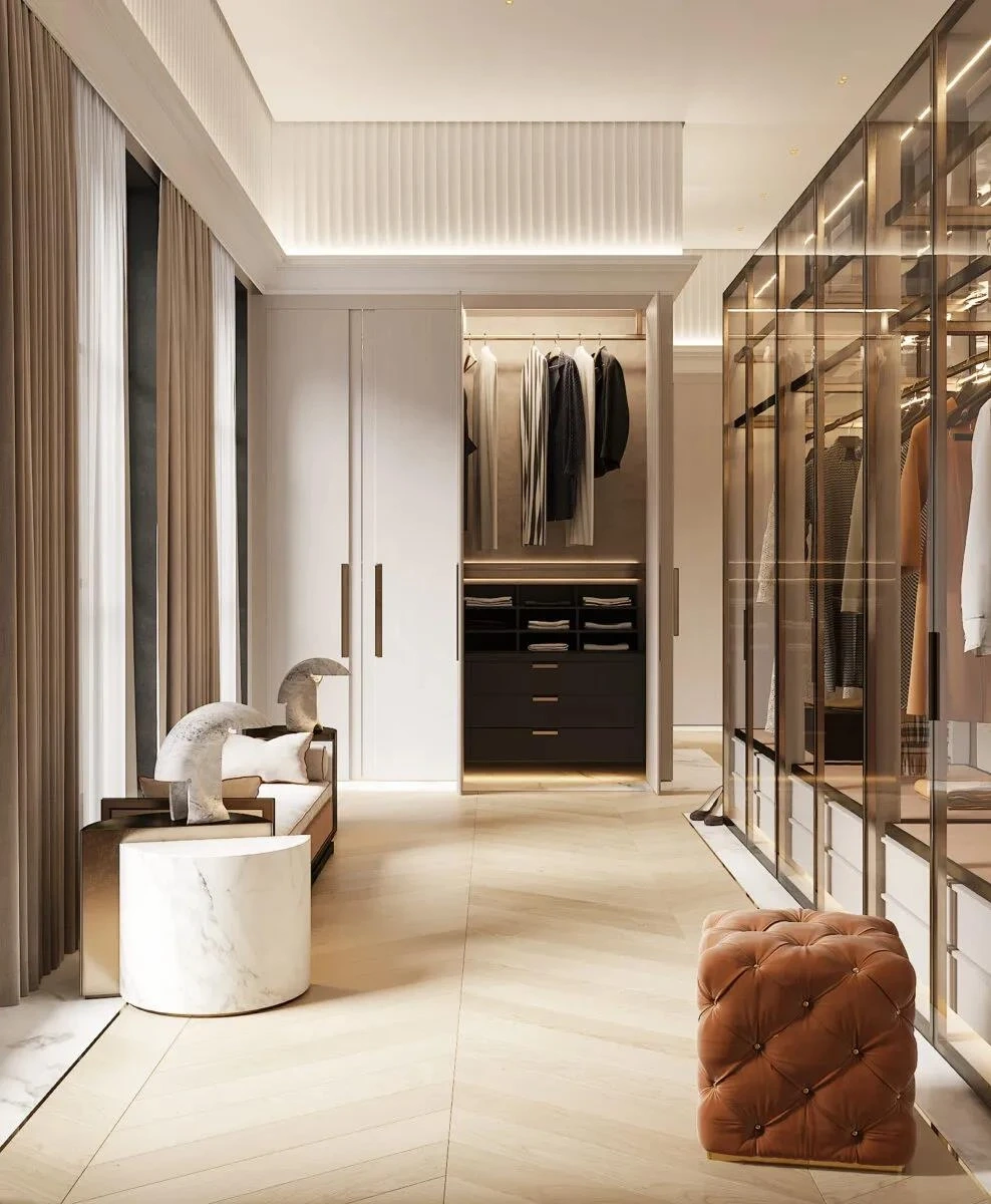 Australian Hotel Italian Wooden Solid Wood Walkin Room Closet Cabinets Closet Bedroom Cabinet