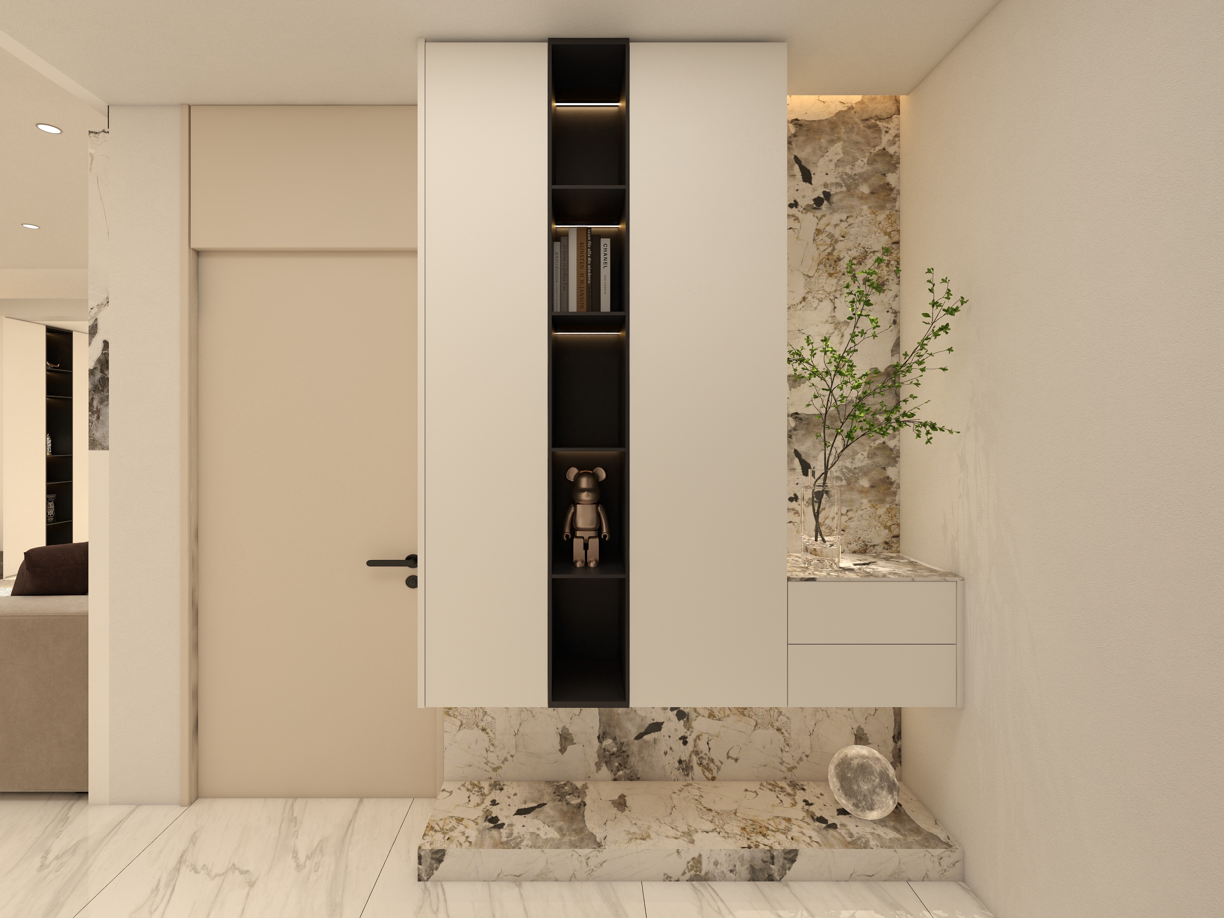 Factory Direct Sale Trend Customize Wall Mounted Rock Board Hallway Cabinet