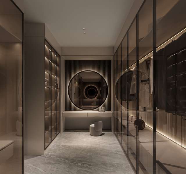 Factory Italian Light Luxury Glass Doors Solid Wood Open Wardrobe Full House Custom Modern Design for Bedroom Home Furniture