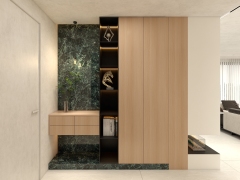 High-end Emerald Green Rock Board Background Wall Entrance Cabinet Hallway Cabinet