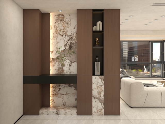 Modern Light Luxury Entrance Cabinet Wooden Entrance Cabinet Living Room Furniture Custom Size Luxury Entrance Cabinet