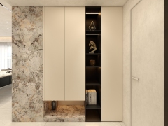 Modern Style Custom Closet Furniture Dangling Wooden Shoe Cabinet Storage with Panel Wood for Corridor Wall Living Room Villa